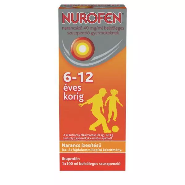 Nurofen 40 mg/ml bels. szuszp. gyermek narancsízű 100ml Nurofen 40 mg/ml bels. szuszp. gyermek narancsízű 100ml