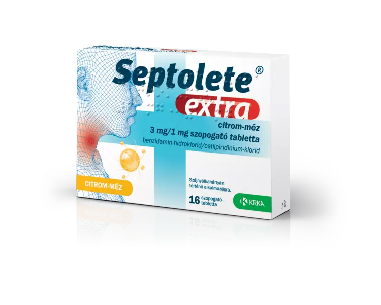Septolete extra citrom-méz 3 mg/1 mg szop.tabl. 16x Septolete extra citrom-méz 3 mg/1 mg szop.tabl. 16x