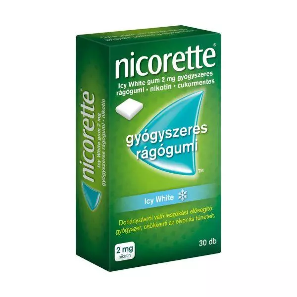 Nicorette Icy White gum 2 mg gyógyszeres rágógumi 30x Nicorette Icy White gum 2 mg gyógyszeres rágógumi 30x