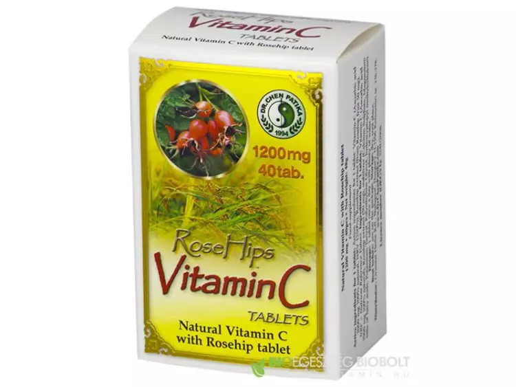 Dr.Chen Natúr C-vitamin 1200 mg+ csipkebogyó tabl. 40x