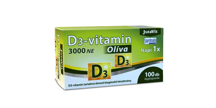 JutaVit D3-vitamin 3000 NE Oliva lágy kapszula 100x JutaVit D3-vitamin 3000 NE Oliva lágy kapszula 100x
