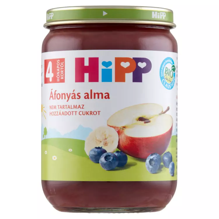 HiPP BIO áfonyás alma 4.hó 190g HiPP BIO áfonyás alma 4.hó 190g