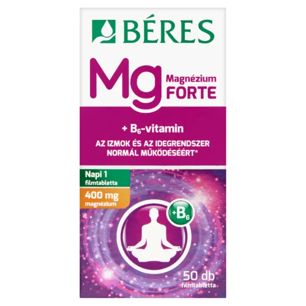 Béres Magnézium 400 mg+B6 forte filmtabletta 50x Béres Magnézium 400 mg+B6 forte filmtabletta 50x