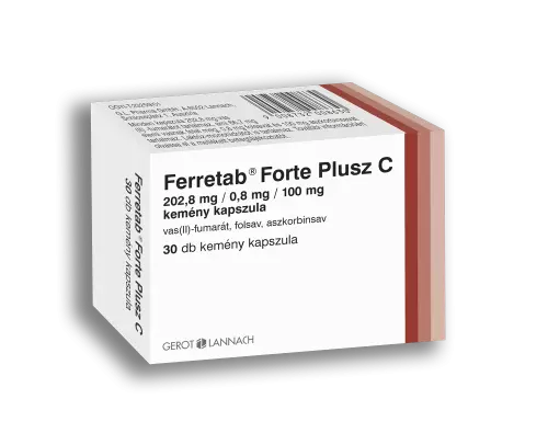 Ferretab Forte plusz C 202,8mg/0,8mg/100mg kapsz. 30x
