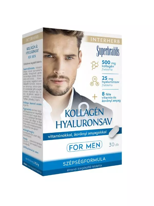 Interherb Kollagén+ Hyaluronsav Man kapszula 30x Interherb Kollagén+ Hyaluronsav Man kapszula 30x