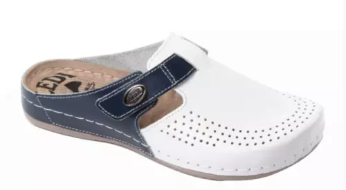 Ledi női bőr klumpa fehér-kék tépőzáras 710/189 1 pár